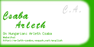 csaba arleth business card